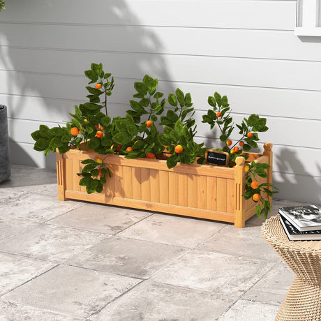 HAPPYGRILL Raised Garden Bed, Elevated Planter Box with Drainage Holes, Outdoor Wood Planter Container for Vegetables Flowers & Herbs, Planter Raised Beds for Garden, Patio, Balcony HAPPYGRILL