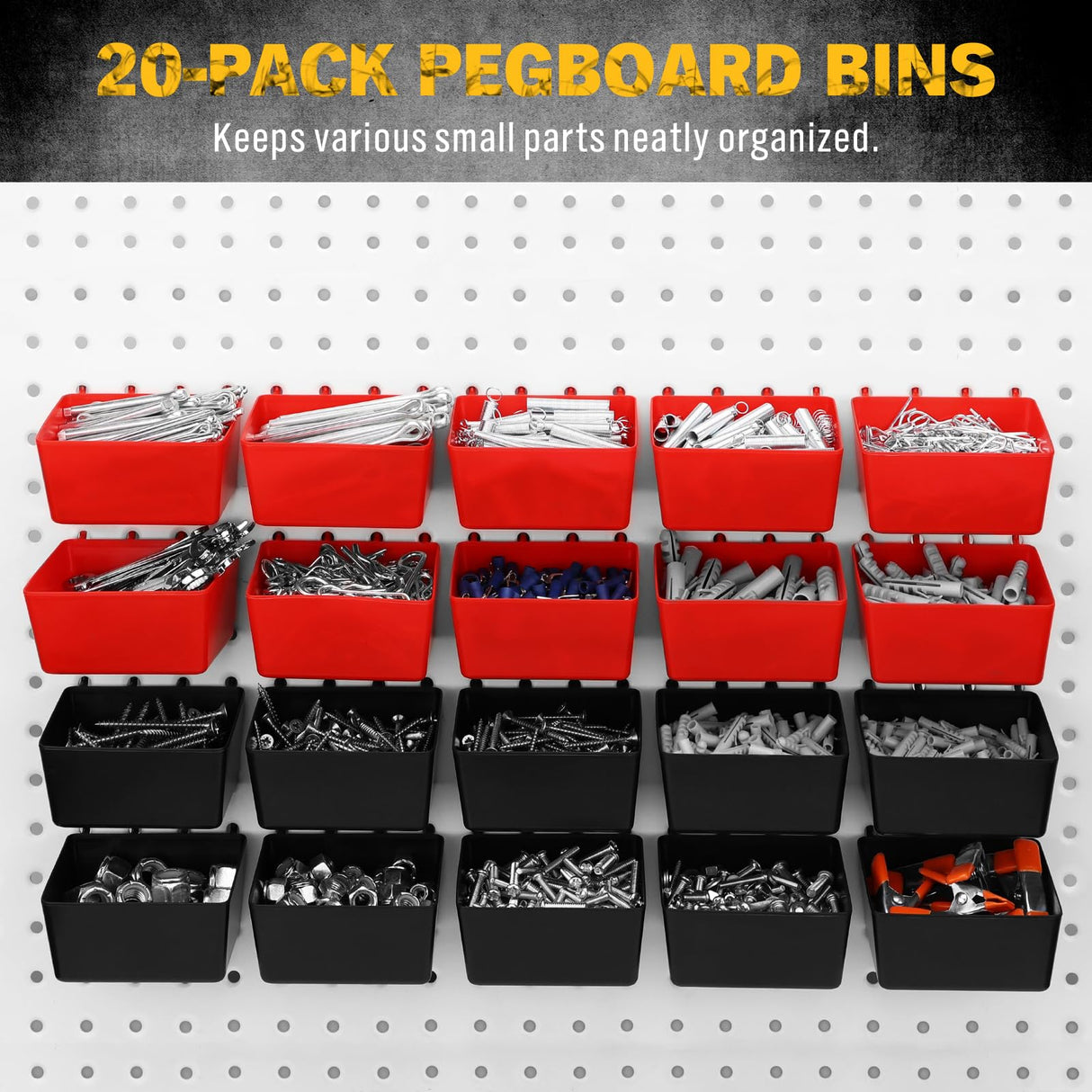 ELEAD 297 Piece Pegboard Hooks Kit, Peg Board Organizer Accessories with Bins for Organizing Various Tools, Fit 1/8 or 1/4 inch Pegboard for Hanging Storage, Garage Kitchen Bathroom Craft Room ELEAD