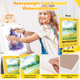 Watercolor Paper Pad, 9"x12" Water Color Paper, Easter Gifts, 20 Sheets Artist Drawing Sketch Book, 140lb/300gsm Art Supplies for Kid Adult, Watercolor Paint Set, Canvas Painting, Journal, Class Stuff Donyang
