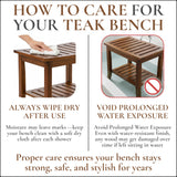 Teak shower bench with Storage Shelf, Shower Stool for Inside Shower, Waterproof Shower Bench Seat, Shower Chair for Inside Shower, Wood Bench, Bathroom Bench (Natural Color) Teak shower bench