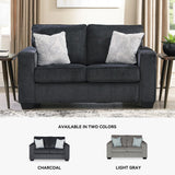 Signature Design by Ashley Altari Modern Loveseat with 2 Accent Pillows, Dark Gray Signature Design by Ashley