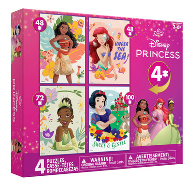Ceaco - 4 X 1 Kids Multipack - Disney - Princess - Multi-Piece Jigsaw Puzzle for Families -Challenging Puzzle Perfect for Game Nights - Finished Size is 26.75 x 19.75