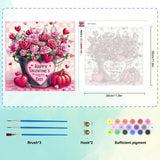EOBROMD Flower Paint by Numbers for Adults, DIY Valentine's Day Paint by Number Kits for Beginner on Canvas, Paint by Numbers Adult Kit Drawing Arts and Crafts for Gift Home Wall Decor 12x12inch EOBROMD
