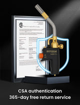 High Intensity Propane Torch Head Adjustable, GJ-8000 Trigger Start Map Gas Torch Kit Mapp Gas Torch with Self Ignition,Pencil Flame Welding Torch Fuel by MAPP, MAP/PRO（CSA Certified) (GJ-8000Pro) RTTOOA