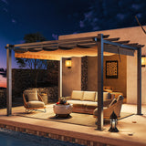 Jolydale 10'×12' Outdoor Pergola, Metal Patio Pergola with Shade Cover, Upgraded Canopy, Adjustable Roof for Garden and Backyard Jolydale