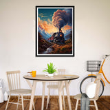 Wergund Diamond Painting Train, Diamond Painting Kits for Adults Landscape, Full Drill Crystal Rhinestone Embroidery Cross Stitch Arts Craft Canvas Wall Decor 12x16Inch/30x40 cm-85 Wergund