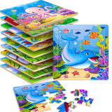 Puzzles for Kids Ages 4-6, 10 Pack of 20 Piece Wooden Jigsaw Puzzles for Toddlers Ages 3-5 Jigsaw Puzzle for Toddler Children Learning Educational Puzzles Toys for Boys and Girls. VOMYOZB