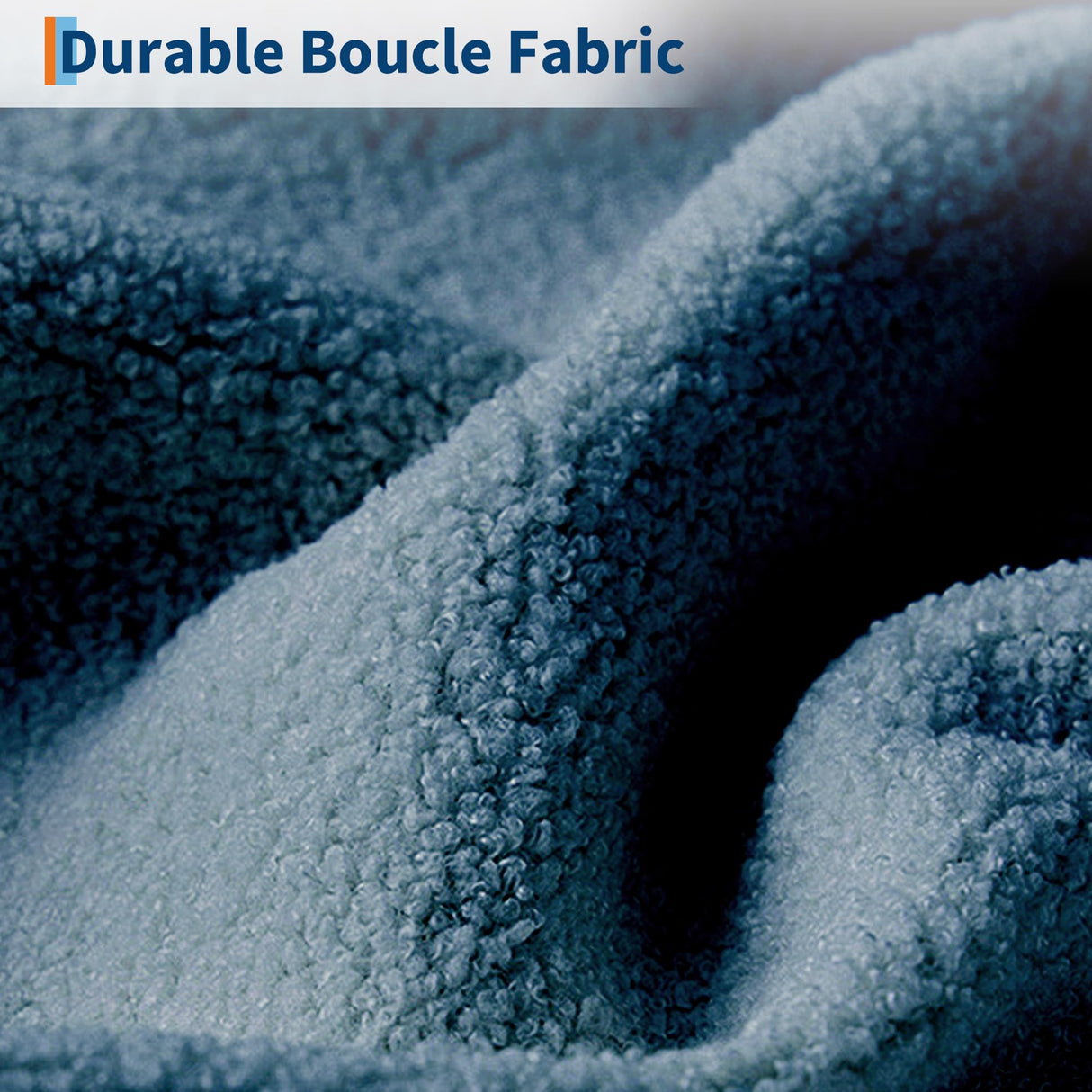 GarveeHome 84" Sofa, 3 Seater Couch for Living Room, Modern Loveseat, Boucle Sofa with Deep Seats, Wide Armrests, Wood Legs, Easy Assembly, Upholstered Comfy Sofa for Bedroom Office, Dark Blue GarveeHome