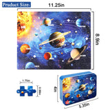 LELEMON 100 Pieces Jigsaw Puzzles for Kids Ages 4-8 Solar System Planets Educational Puzzles Boys Girls Children Learning Educational Puzzles Portable Box Pack Toy LELEMON