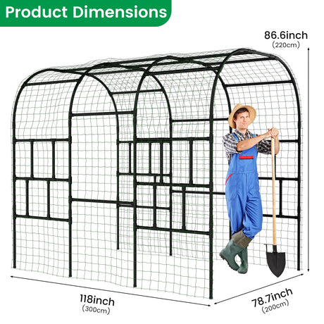 SUNYRISY Outdoor Garden Arch Trellis, 118" x 79" x 87" Extra Large Garden Trellis for Climbing Plants Outdoor, Plant Support Outdoor for Cucumber Grape Vine Vegetable Fruit and Garden Gazebo SUNYRISY