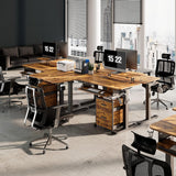 EUREKA ERGONOMIC Standing Desk with Keyboard Tray, Computer Desk, 61" L Shaped Electric Adjustable Height Desk w Monitor Stand LED, Corner Sit Stand Desk Gaming Desk, Dual Motor,Left/Rustic Brown EUREKA ERGONOMIC