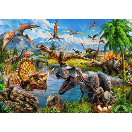 Diamond Art Kits for Adults Beginner- Dinosaur DIY Modern Diamond Painting Kits 5D Diamond Dots Gem Art Crafts with Tools- Round Full Drill Funny Crafts for Home Wall Decor&Gift-12x16 inch Fairyland JinWenn