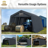 HERA'S PALACE 13x22 ft Heavy Duty Carport Portable Canopy Storage Shelter Shed with Metal Frame and Divider Curtain All-Season Tarp for Car Boat Truck Motorcycle HERA'S PALACE