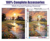 Eiazuiks Diamond Painting Kits for Adults, Sunset 5D DIY Diamond Art Kits Full Drill Diamond Dots for Gift Wall Decor and Relaxation Gem Arts 12x16 inch Eiazuiks