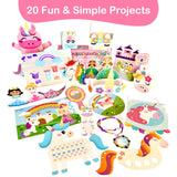 Craftikit® 20 Award-Winning Princess & Unicorn Crafts for Kids Ages 3-10 Years, All-Inclusive Toddler Arts and Craft Kits for Kids, Fun Toddler Craft Box for Girls in Preschool Craftikit