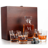 Personalized 5 pc Whiskey Decanter Set - 9 Design Options - Limited Edition, Custom Liquor Decanter | 25 Oz, 750ml Liquor Decanter w/ 4pcs Whiskey Glass Set #1 Amazing Items