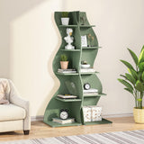 HIGREENA Corner Shelf, 5-Tier Corner Wall Shelf, Modern Corner Shelves Stand Bookcase, Small Display Storage for Living Room, Green HIGREENA