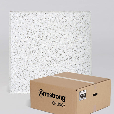 Generic (16 Pack) - 24"" x 24"" Armstrong White Ceiling Tiles, Acoustic Ceilings for Suspended Ceiling Grid Cortega - 704A (2x2) WoodArtSupply