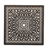 VINGLI 5-Piece Outdoor Patio Dining Set, Cast Aluminum All-Weather Outdoor Table and Chairs w/Cushion, Outdoor Furniture Set w/Umbrella Hole for Backyard Deck Poolside (Square, Grid Back) VINGLI