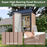 Aoxun 5x3 FT Shed Outdoor Waterproof Storage Shed Metal Garden Shed with Lockable Doors & Slooping Roof for Backyard, Patio, Poolside (Brown) Aoxun