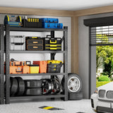 CXUZCZ 5000LBS Heavy Duty Garage Shelving 59" W Garage Storage Shelves 4-Tier Metal Adjustable Shelf Unit Storage Rack for Basement Supermarket Warehouse 59" W x 24" D x 78" H Black CXUZCZ