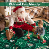 Sivilife Christmas Non Slip Rugs, 2x6 Washable Kitchen Bathroom Entryway Laundry Decor, Green Xmas Carpet Runner Rugs for Hallways Bedroom with Rubber Backing Sivilife