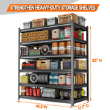 PRESTELION 6-Tier Heavy Duty Garage Shelving Unit – 3000 lbs Adjustable Metal Storage Rack, Tool-Free Assembly, Rustproof Steel Organizer for Basement, Pantry, Warehouse, 82" H x45.2 W x 17.7" D PRESTELION