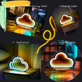 Fariita Infinity Cloud Neon Sign Light Up Infinity Mirror Double-Layer Acrylic Light Cloud LED Lamp with USB Power Bar Home Table Decor Gifts for Birthday Mather's Day Housewarming Congrats Grad Fariita
