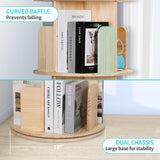 Rengue Rotating Bookshelf Tower, 5 Tiers Floor Standing Bookcase Storage Rack, 360 Display Round Spinning Bookshelf with Detachable Feet for Small Space, Bedroom, Living Room, Office Rengue