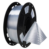 1.75mm Silk Pearlescent Metal Silver Shiny PLA Filament, 1kg 3D Printing Material Widely Support for FDM 3D Printer, Pack with Extra Filament Sample by BBLIFE Bblife