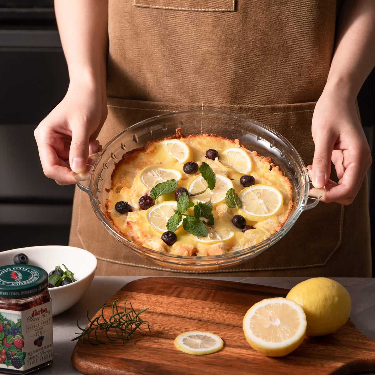 Sweejar Glass Pie Pan for Baking(2 pack), 7.5 Inches Round Baking Dish for Dinner, Non-Stick Pie Plate with Soft Wave Edge for Apple Pie, Pumpkin Pie, Pot Pies Sweejar