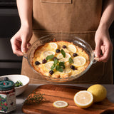 Sweejar Glass Pie Pan for Baking(2 pack), 7.5 Inches Round Baking Dish for Dinner, Non-Stick Pie Plate with Soft Wave Edge for Apple Pie, Pumpkin Pie, Pot Pies Sweejar