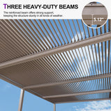 PURPLE LEAF Louvered Pergola 12' × 24' Outdoor Hardtop Gazebo Adjustable Aluminum Sun Shade for Deck Garden Backyard Patio Retractable Roof Canopy PURPLE LEAF