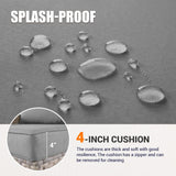 Muphyers 9-Piece Outdoor Patio Furniture Set with Rocking Swivel Chair Wicker Sectional Sofa Set, Patio Conversation Set with Thickened Cushions & Coffee Table for Garden, Backyard, Poolside, Grey Muphyers