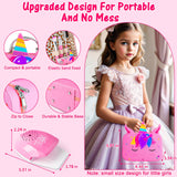 Kids Makeup Kit for Girl - 2 In 1 Kids Washable Makeup Toys & Nail Art Kits with Nail Dryer and Cosmetic Case, Princess Dress Up Set for Girls, Real Girls Makeup Set for Ideal Gifts Toys for 3-12 Year Mqsiuve