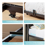 LIKIMIO Daybed with Trundle, Twin Corner Bed Fram with Bedside Storage,Sofa Day Bed for Living Room, Bedroom and Guest Room,Black LIKIMIO