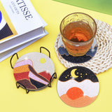 Vcekract Diamond Painting Coasters, 6 Pcs Abstract Landscape Diamond Painting Coasters with Holder, Diamond Art Kits for Adults Vcekract