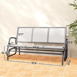 Outsunny 3-Person Patio Glider Bench, Outdoor Porch Glider Swing with 3 Seats, Breathable Mesh Fabric, Metal Frame, Cream White Outsunny
