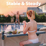 POOLHACKER Poolside Bar, Swim Up Bar Exclusively for Above-Ground Round Pools. Patio Poolside Table Smart Fold Easy Maintenance, Weather Resistant Stable Tabletop (Phantom Gray) POOLHACKER