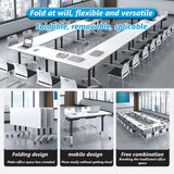 HSHBDDM Folding Conference Table Foldable Conference Table, Conference Rooms Flip Top Mobile Training Table, Folding Flip Top Office Meeting Table Mobile Conference Table for Office,Meeting Room HSHBDDM