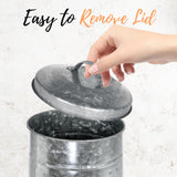 Autumn Alley Farmhouse Galvanized Metal Free Standing Toilet Paper Holder Organizer Stand Canister with Lid – Fits 3 Mega Rolls, Rustic Enclosed Toilet Storage Stand Autumn Alley