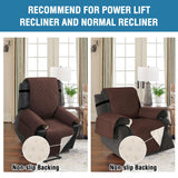 H.VERSAILTEX 100% Waterproof Power Lift Recliner Chair Cover Non Slip Electric Power Lift Recliner Covers for Recliner Chair with Pocket Large Recliner Chair Covers, Brown H.VERSAILTEX