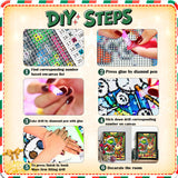 YOMEIA 5D Christmas Decorations Gnome Diamond Painting Kits for Adults&Beginner Full Drill Diamond Art Paint with Round Diamonds DIY Gem Painting Kit for Home Wall Decor YOMEIA