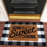 MUBIN Cotton Buffalo Plaid Rug 27.5 x 43 Inches Black and White Check Rugs Hand-Woven Indoor or Outdoor Rugs for Layered Door Mats Washable Carpet for Front Porch, Kitchen, Farmhouse, Entryway MUBIN