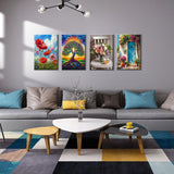 JOOZ 4 Pack Framed Paint by Numbers Kit for Adults, Flowers Paint by Number with Easel, DIY Tree of Life Adult Paint by Number Kits on Canvas Framed, Floral Oil Painting Kit for Home Decor 8x12 Inch JOOZ