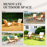 Idzo Eleve 400lbs Capacity Outdoor Club Chairs Set of 2 with Wooden Side Table, FSC Certified Acacia Wood Patio Furniture Set for Firepit Porch, Large, Slanted Backrest Design IDZO