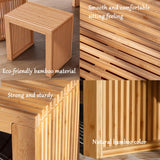 APRTAT Bamboo Dining Bench Indoor Small Bench Entryway Shoe Rack Bench,Outdoor Modern Wood Benches 17 Inch Bamboo Bench for Living Room Hallway Bedroom Bathroom APRTAT