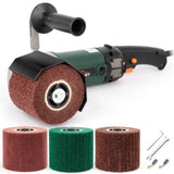 KUIMIT Handheld Metal Burnishing Machine,Electric Sander Polisher for Wood Stainless Steel Polishing,Lock Switch,Auxiliary Handle KUIMIT