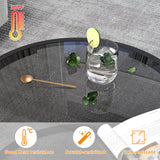 Glass Coffee Table Modern Center Table,Minimalist Round Coffee Tea Table,Tempered Glass-top with Sturdy Metal Frame for Living Room Bedroom Office and Small Space, 27 x 27 x 17 Inch,Gray Black Easy Paws