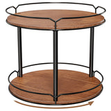 MUTUALUS Lazy Susan Organizer 2 Tier - 12.4" Turntable Spice Rack for Table Top, Wooden Rotating Lazy Susan for Cabinet Pantry Kitchen Countertop Dining Table Cupboard Bathroom Vanity Storage MUTUALUS
